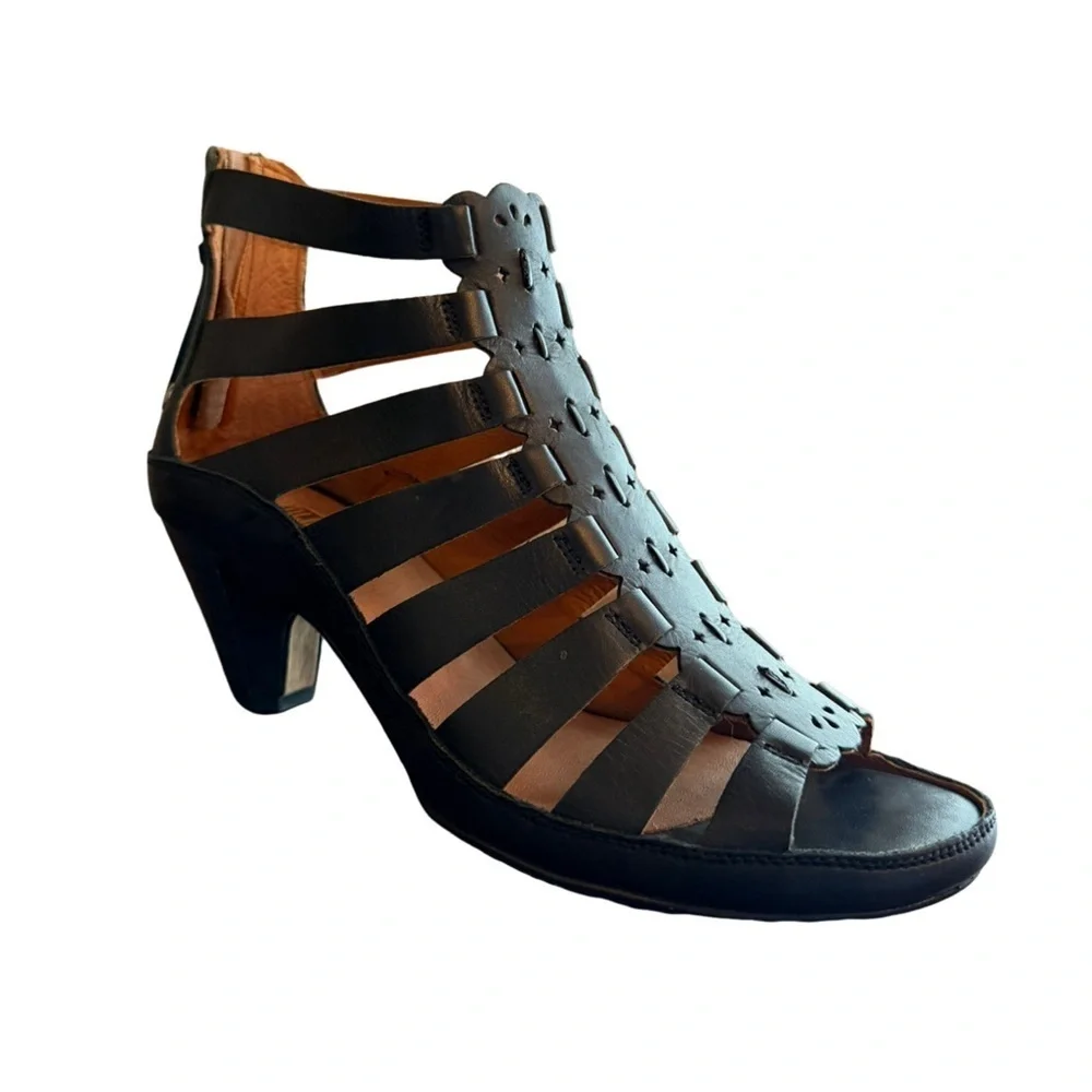 PIKOLINOS Java Caged Gladiator Sandal Black Size 8.5 / 39